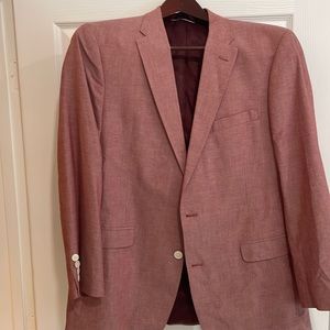 Tommy Hilfiger red blazer with red lining 42 long 32 inch sleeves